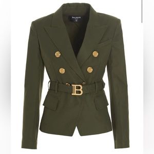 Balmain Belted Double-Breasted Blazer Jacket